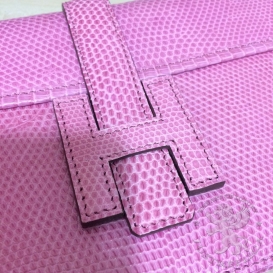 Hermes Jige Clutch Lizard Pink