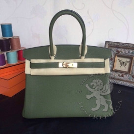 Hermes Birkin Togo 30cm Asparagus