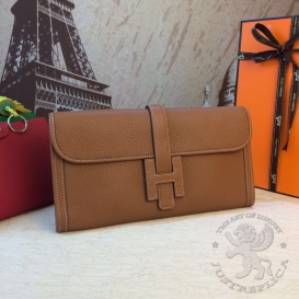 Hermes Jige Clutch Togo Gold 57