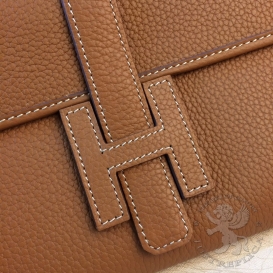 Hermes Jige Clutch Togo Gold 57