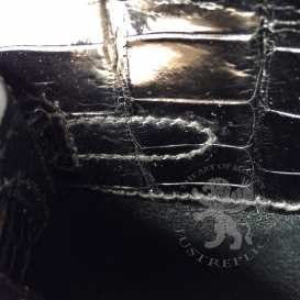 Hermes Kelly Cut Clutch Crocodile Shiny Porosus