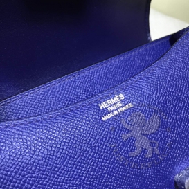 Hermes Constance Epsom 18cm Double Gusset Bleu Abysse