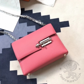 Hermes Verrou Epsom 19cm Rose Azalee 8W