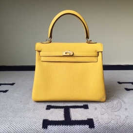 Hermes Kelly Togo 25cm 2G Maize Yellow