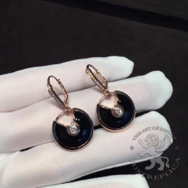 CARTIER Earrings Amulette de Cartier Onyx 20D