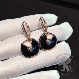 CARTIER Earrings Amulette de Cartier Onyx 20D