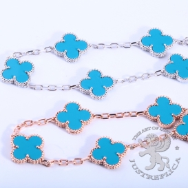 Van Cleef Arpels Bracelet Vintage Alhambra 5 motifs Turquoise
