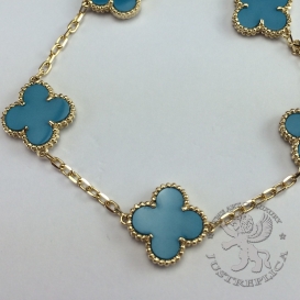 Van Cleef Arpels Bracelet Vintage Alhambra 5 motifs Turquoise