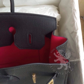 Hermes Birkin Togo 30cm Bi-color Black Viens