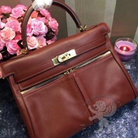 Hermes Kelly Lakis 32cm Brown