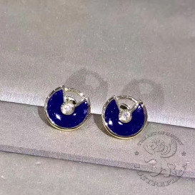 CARTIER Earrings Amulette de Cartier Lapis 2D XS