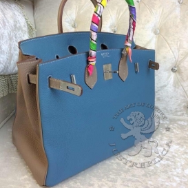 Hermes Birkin Togo 30cm Bi-color Blue-Grey