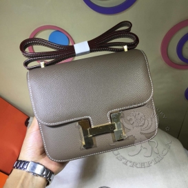 Hermes Constance Epsom 18cm Double Gusset Etoupe