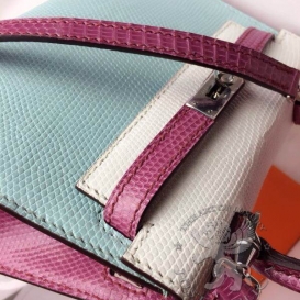Hermes Kelly 20cm Lizard Tri-color