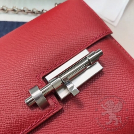 Hermes Verrou Epsom 19cm Rouge Casaque Q5