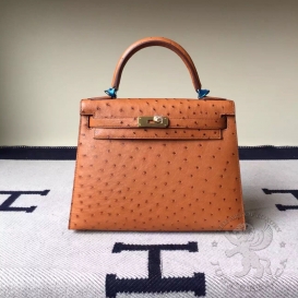 Hermes Kelly Ostrich 28cm Gold 37 FHS