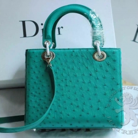 Dior Lady Dior 23cm Ostrich Green