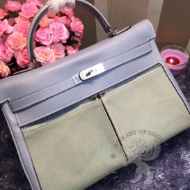 Hermes Kelly Lakis 35cm Blue Lin