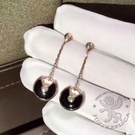 CARTIER Earrings Amulette de Cartier Onyx 4D