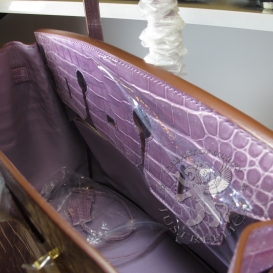 Hermes Birkin Crocodile Shiny Porosus 35cm Violet