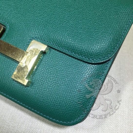 Hermes Constance Epsom 18cm Double Gusset Malachite
