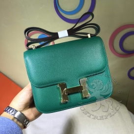 Hermes Constance Epsom 18cm Double Gusset Malachite