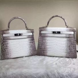 Hermes Kelly Crocodile Himalaya 28cm