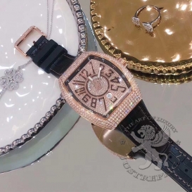 Franck Muller Watch Vanguard Lady V 45 pave Diamonds