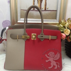 Hermes Birkin Togo 30cm Bi-color Combo Red Taupe