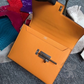 Hermes Verrou Epsom 23cm Jaune d'Or 9V