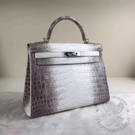 Hermes Kelly Crocodile Himalaya 32cm
