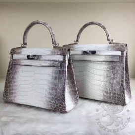 Hermes Kelly Crocodile Himalaya 32cm