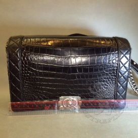 Chanel Boy 28cm Crocodile Matte Black