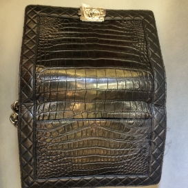 Chanel Boy 28cm Crocodile Matte Black