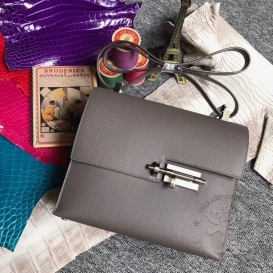 Hermes Verrou Epsom 23cm Etain 8F