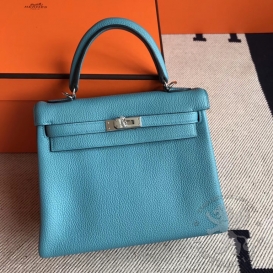 Hermes Kelly Togo 25cm 7B Turquoise