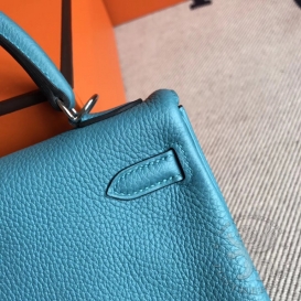 Hermes Kelly Togo 25cm 7B Turquoise