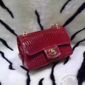 Chanel Classic Crocodile Mini 20cm Red