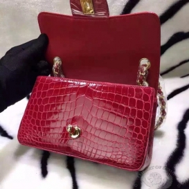 Chanel Classic Crocodile Mini 20cm Red