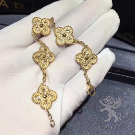 Van Cleef Arpels Bracelet Vintage Alhambra 5 motifs Gold