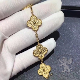 Van Cleef Arpels Bracelet Vintage Alhambra 5 motifs Gold