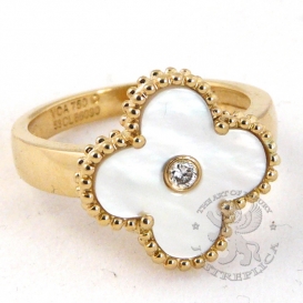 Van Cleef & Arpels Ring Alhambra Mother-Of-Pearl with diamond