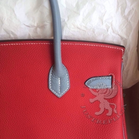 Hermes Birkin Togo 30cm Bi-color Red-Blue