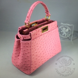 Fendi Peekaboo 23cm Ostrich hand stitched