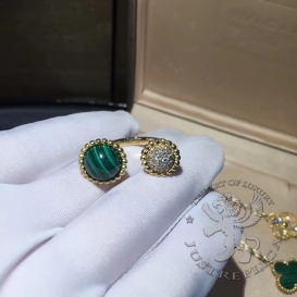 Van Cleef & Arpels Ring Perlee couleurs Between the Finger ring Malachite and Diamonds