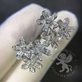 Van Cleef Arpels Earrings Socrate 3 Flowers Diamonds