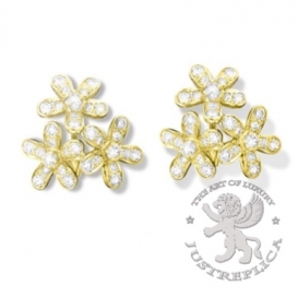 Van Cleef Arpels Earrings Socrate 3 Flowers Diamonds