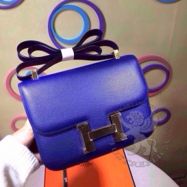 Hermes Constance Epsom 23cm Double Gusset Bleu Abysse