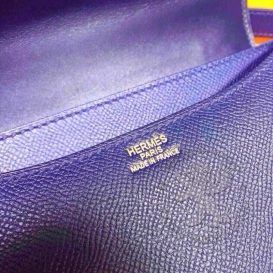 Hermes Constance Epsom 23cm Double Gusset Bleu Abysse
