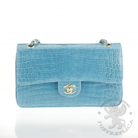 Chanel Classic Crocodile Medium 25.5cm Turquoise